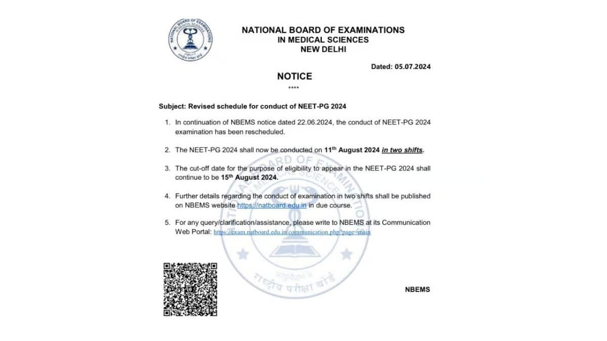 NEET PG Revised Date Announced: Exams To Be Held On August 11