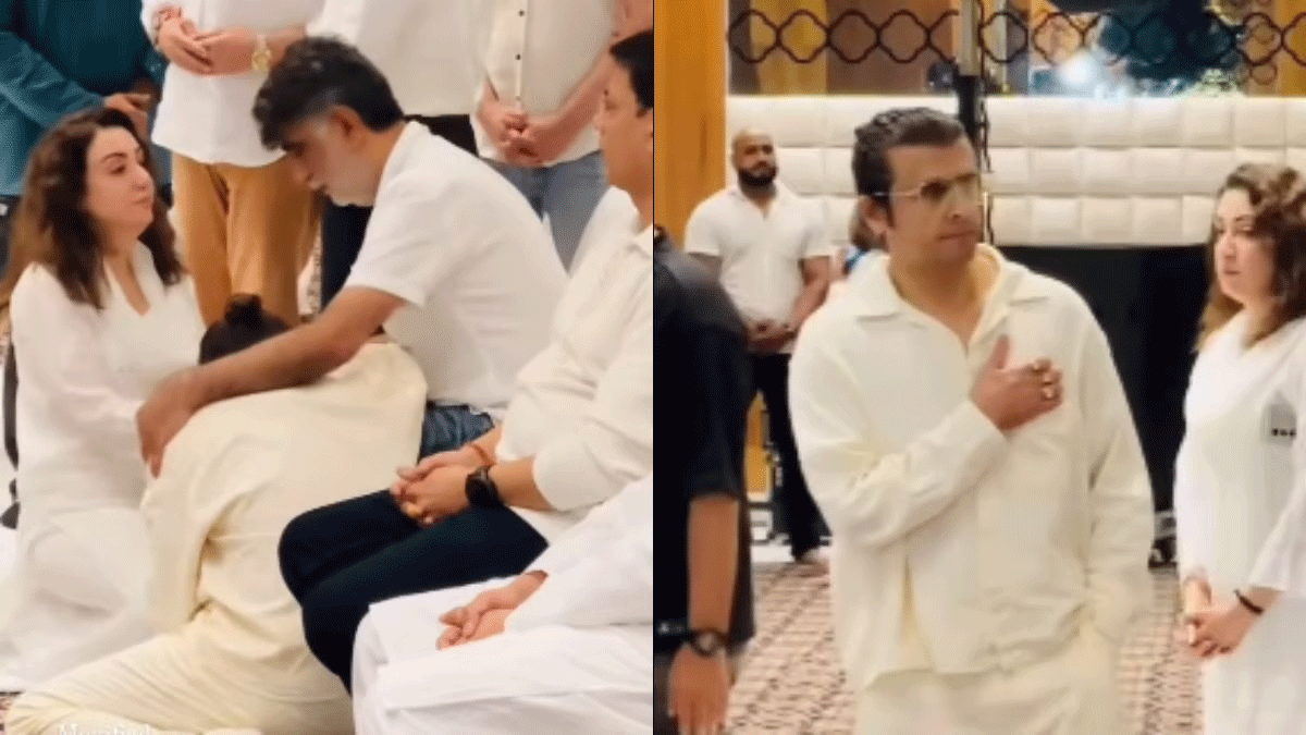 Sonu Nigam Breaks Down, Cries Inconsolably At Krishan Kumar's Feet During Tishaa's Prayer Meet