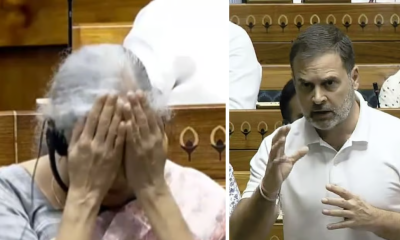 Finance Minister Nirmala Sitharaman Does A Facepalm As Rahul Gandhi Slams Budget 2024 Using 'Halwa Ceremony' Photo In Parliament