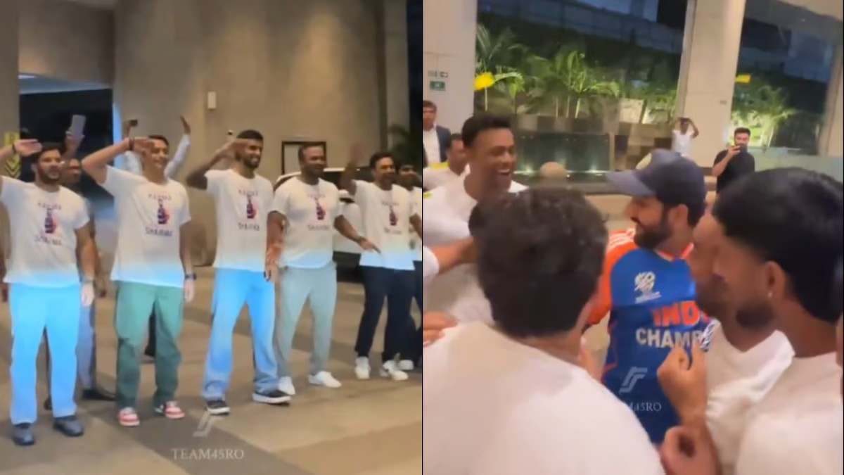 Rohit Sharma Returns Home To Grand Welcome From His Childhood Friends After T20 WC 2024 Victory Celebrations In Mumbai