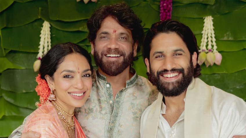 Naga Chaitanya & Sobhita Dhulipala Get Engaged, 'Delighted' Nagarjuna Shares FIRST Photos From Engagement Ceremony