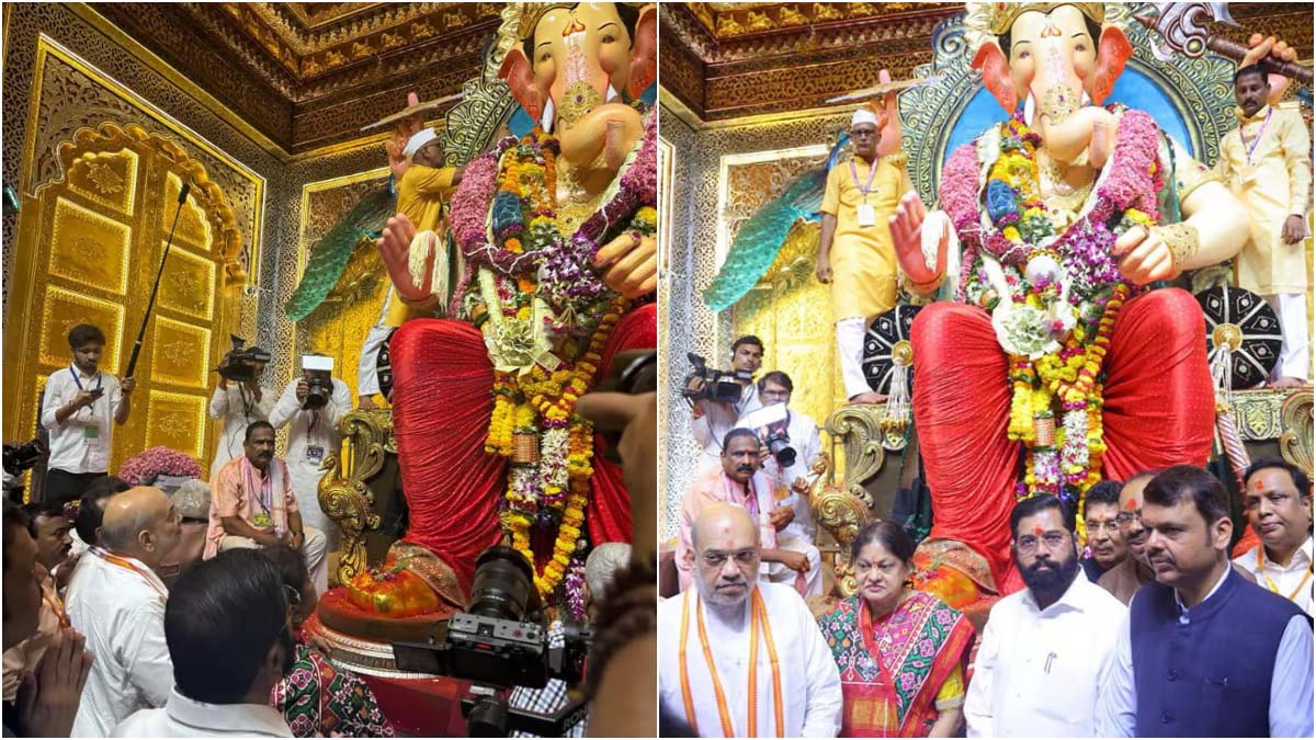 Amit Shah Visits Lalbaugcha Raja In Mumbai, CM Shinde, Dy CM Fadnavis Join, Ajit Pawar Skips