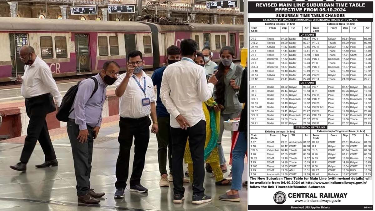 Mumbai Local Train Update: Central Railway's New Timetable Comes Into Effect; Check Full List Of Revised Timings & Stations