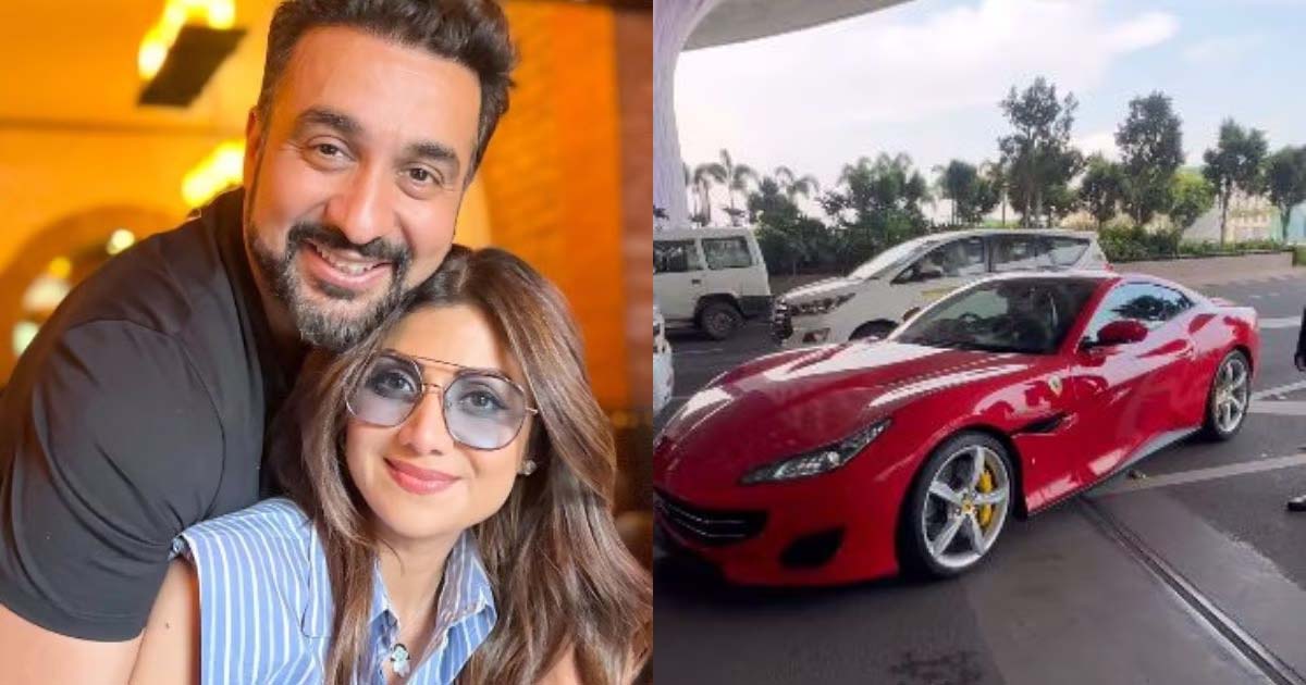 Shilpa Shetty Arrives In Rs 4.03 Crore New Red Ferrari Portofino At Mumbai Airport With Raj Kundra